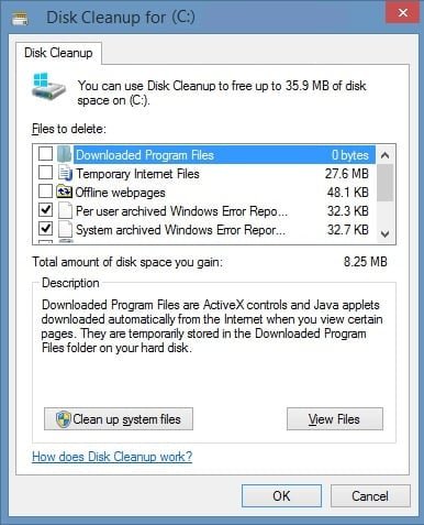 Disk CleanUp Windows 10