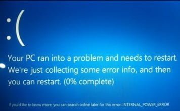 Fix Windows 10 Blue Screen of Death (BSOD) and Internal Power Error