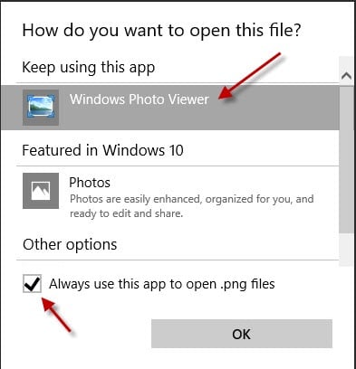 Windows image viewer fix