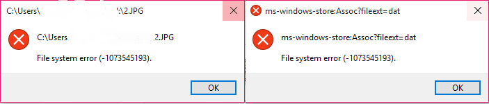 File System Error 1073545193