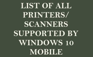 List of All Printers or Scanners Supported by Windows 10 Mobile