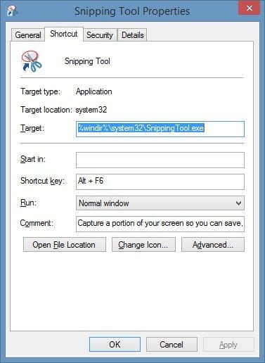 Snipping tool Hotkey