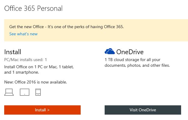 Install office 365 Personal